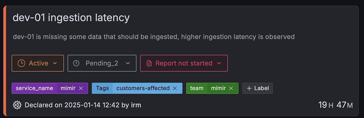 A screenshot of the labels functionality.