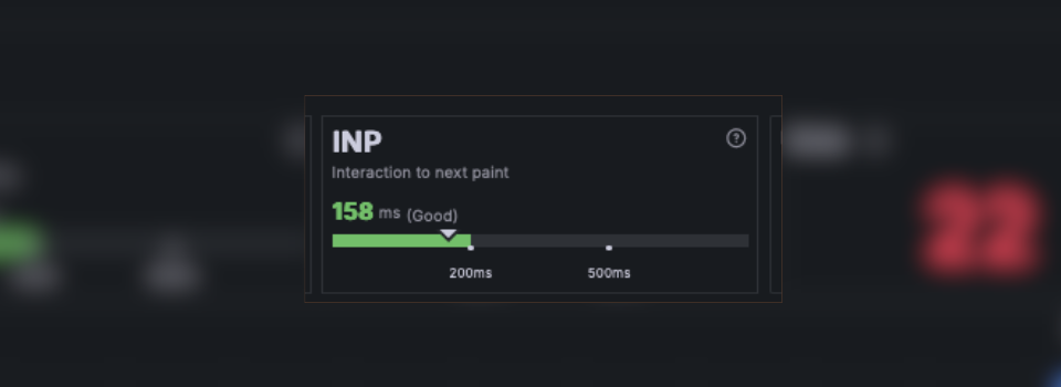 A screenshot of the INP metric in Frontend Observability