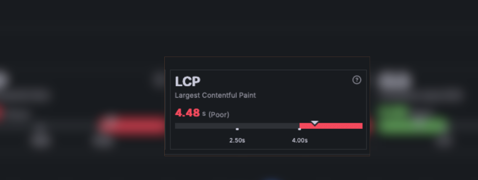 A screenshot of the LCP metric in Frontend Observability