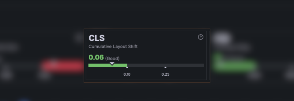 A screenshot of the CLS metric in Frontend Observability