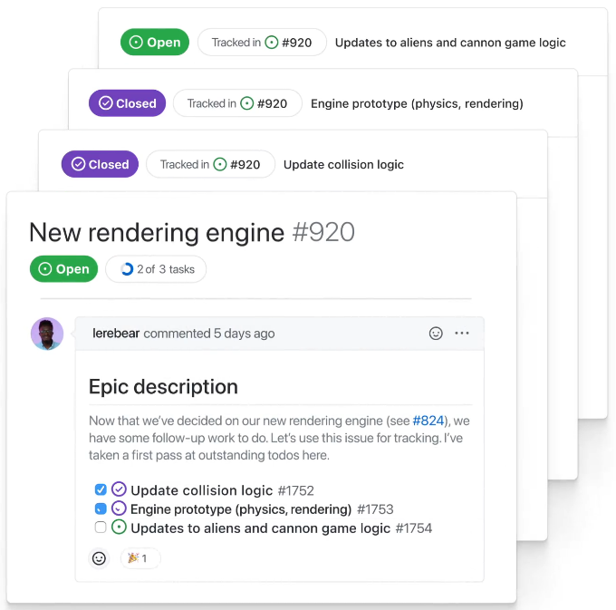 *Image source: https://github.com/features/issues* A screenshot of PRs in GitHub.