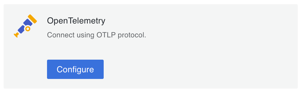 The OpenTelemetry box in Grafana Cloud.