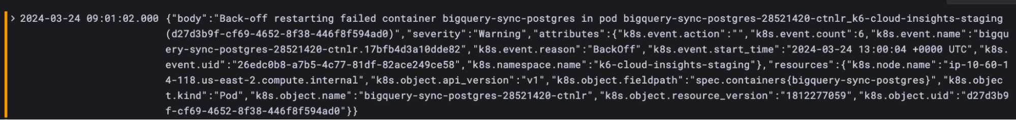 ***Old format (Loki Exporter)*** A Loki query using the Loki Exporter format