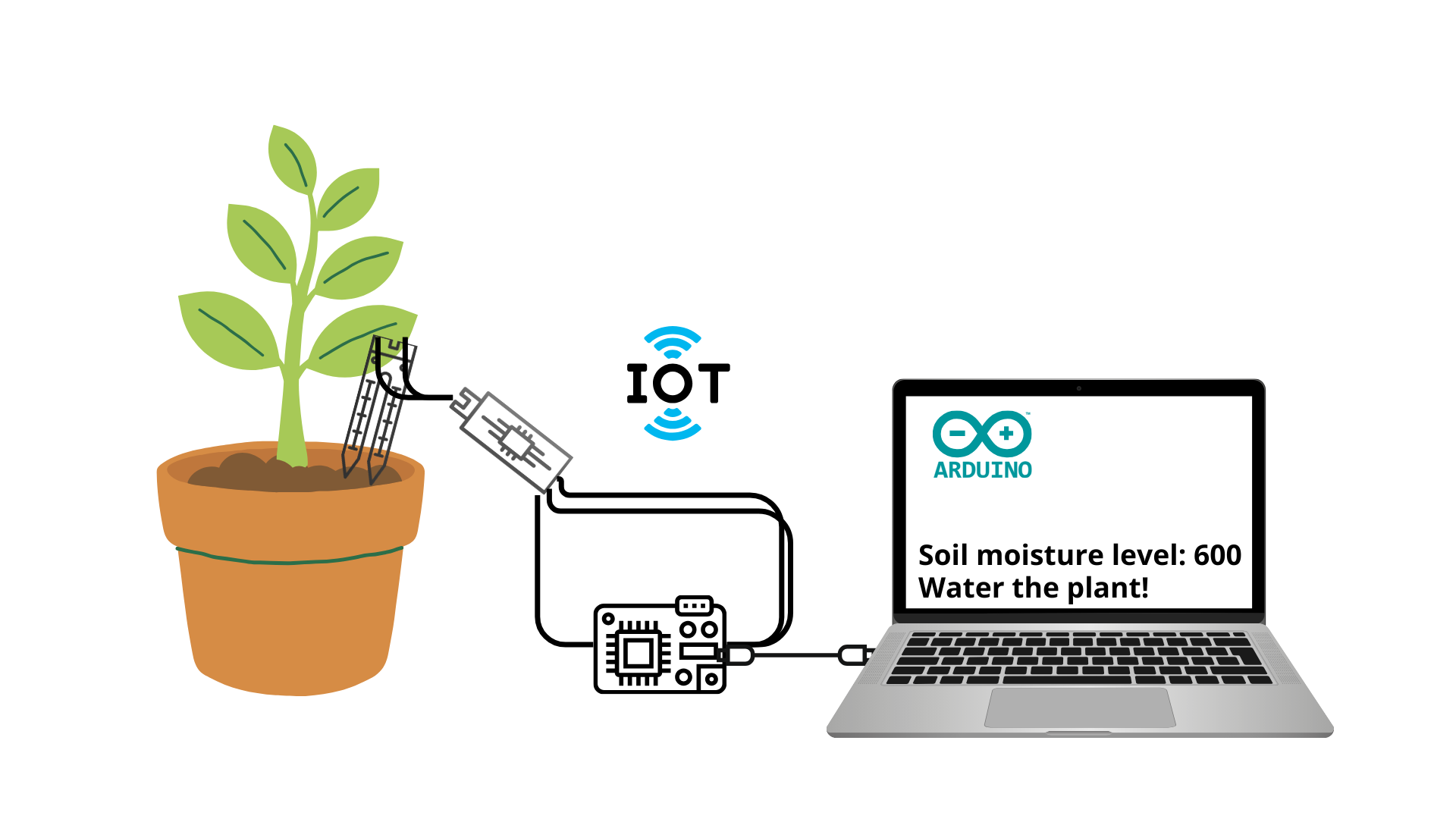 A diagram of the IoT setup.