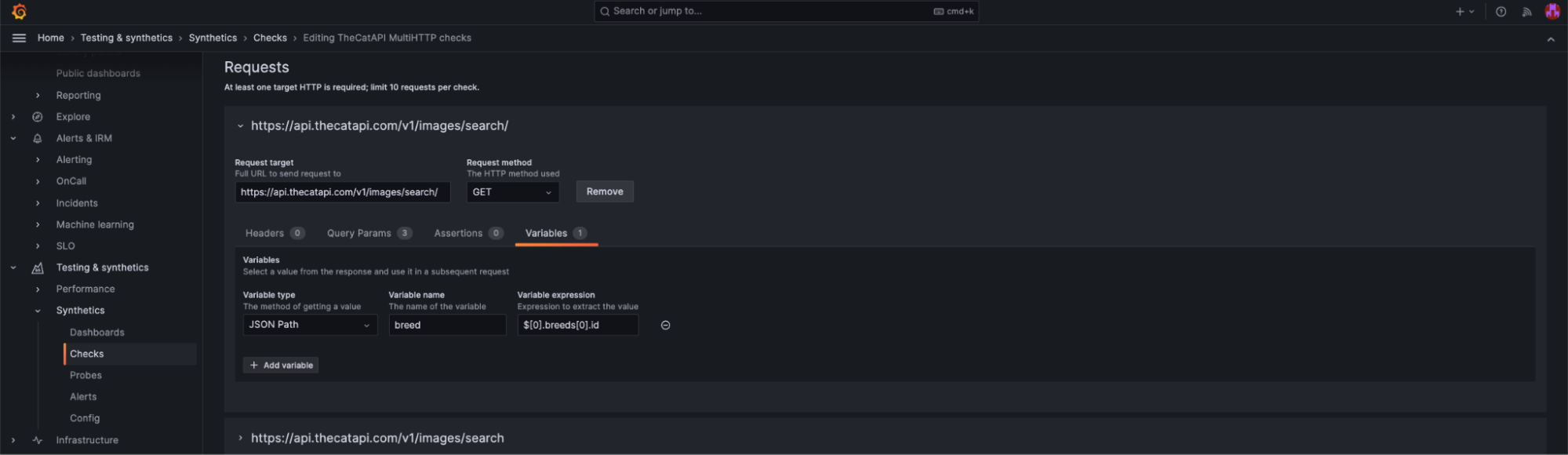 A screenshot showing how to use regex to extract the required information from the response and save as variable.