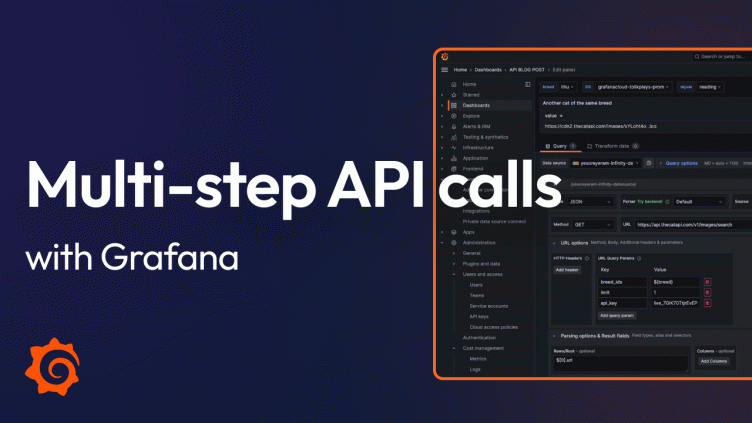 How to perform multi-step API calls with Grafana