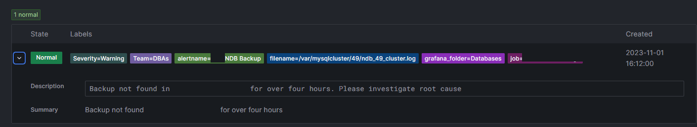 A screenshot of alarm polling.