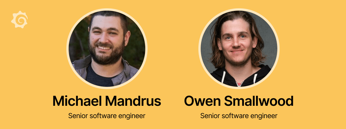 A headshot of Michael Mandrus and Owen Smallwood.