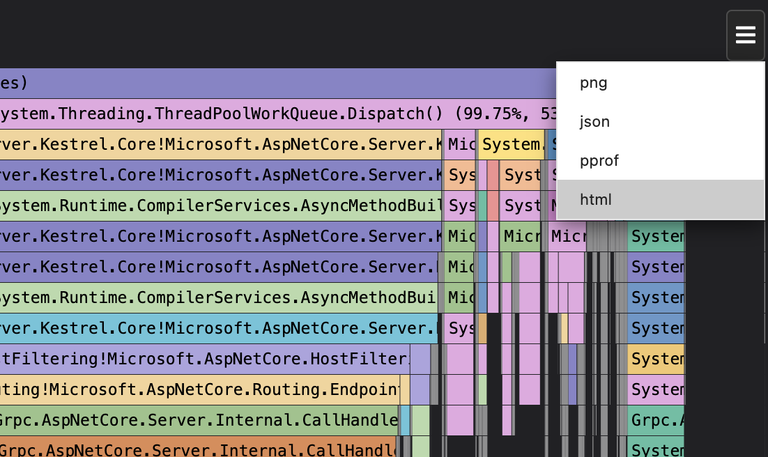 Export toolbar in Grafana Pyroscope