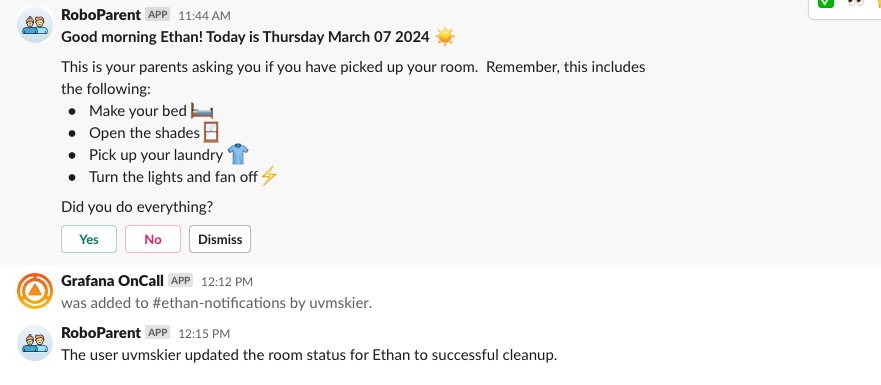A screenshot of a Slack notification.