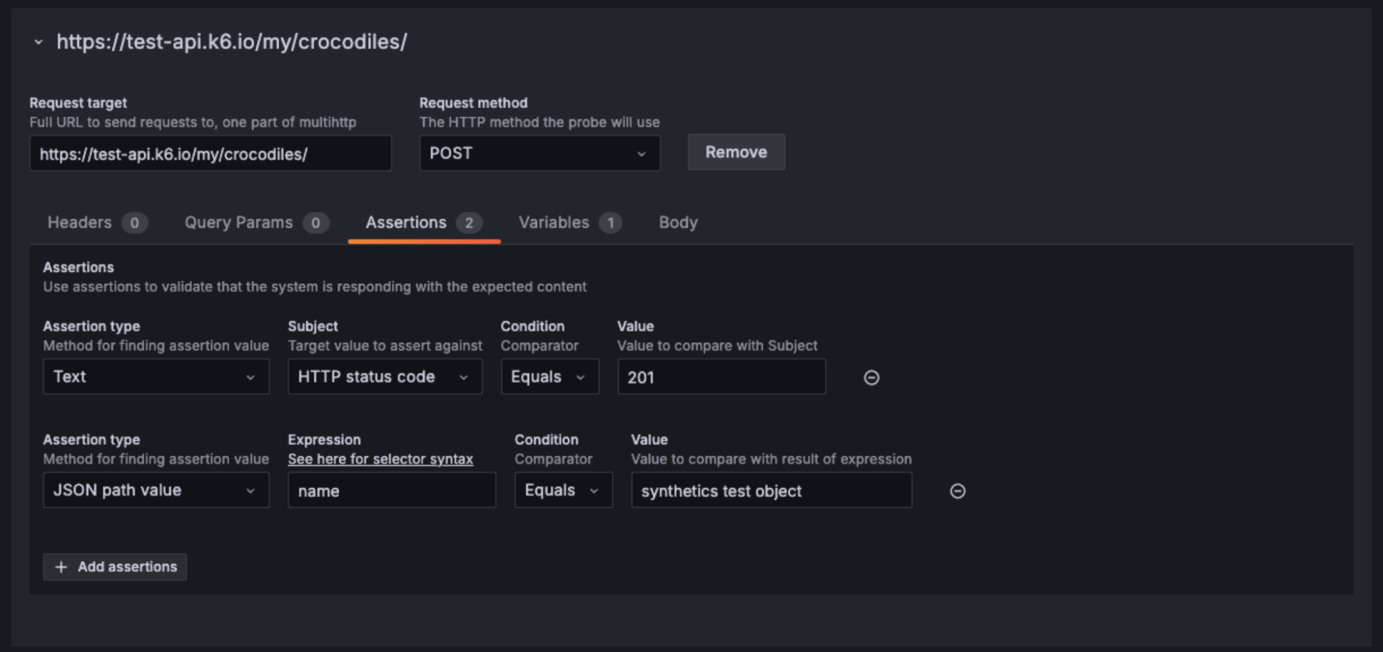 A screenshot of a 201 response code.