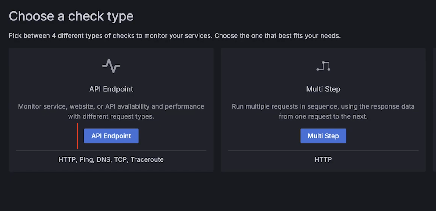A screenshot showing check type options.