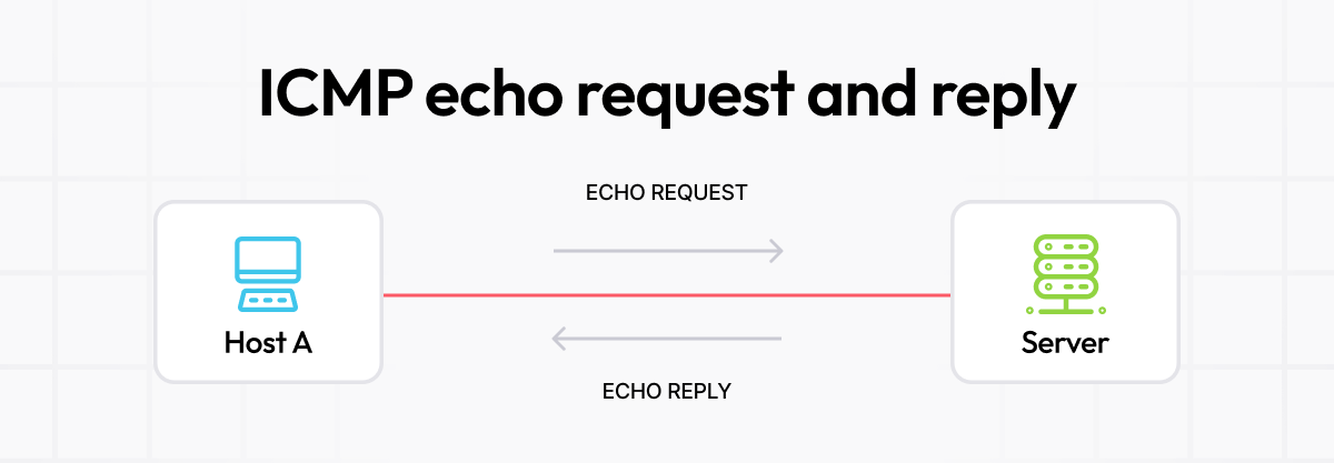 A diagram depicting ICMP echo requests and replies.