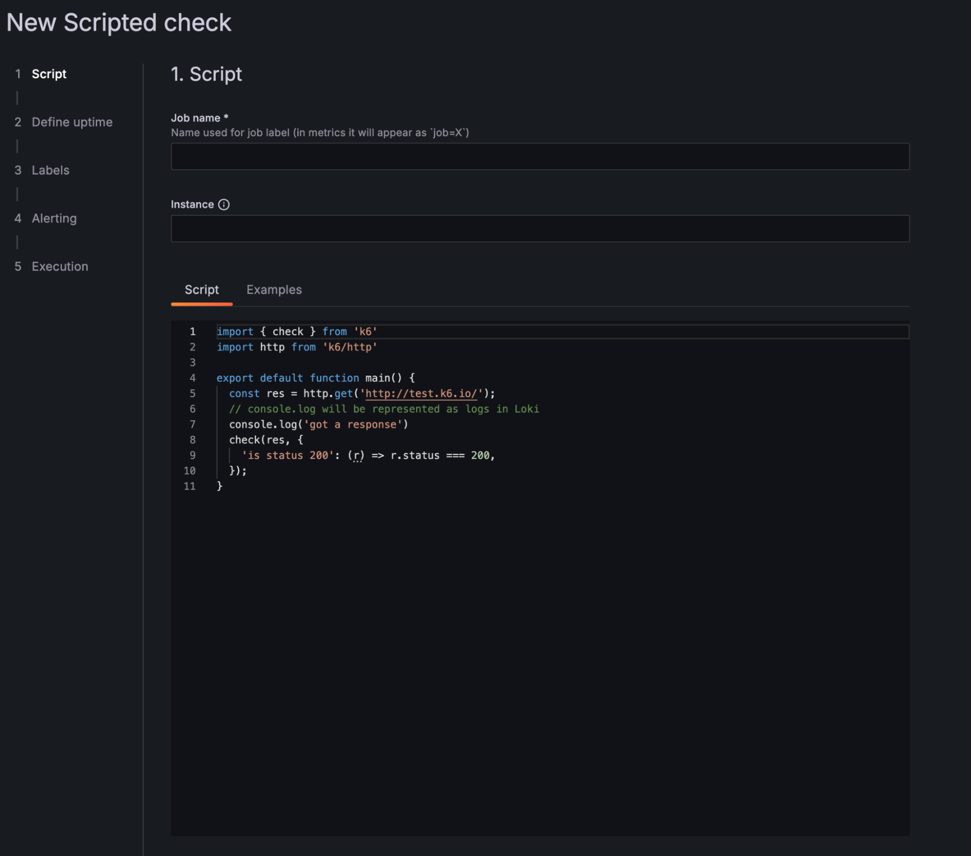 A screenshot of the new in-app check creation process.
