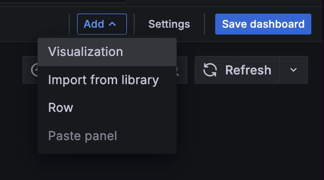 A screenshot of the Add visualization button.