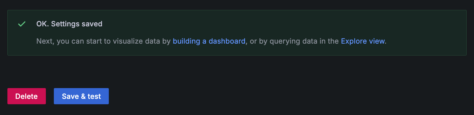 A screenshot of the save and test button.