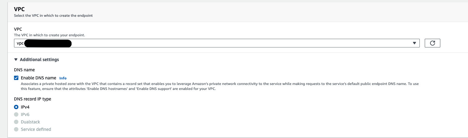 Check &ldquo;Enable DNS name&rdquo;
