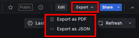 A screenshot of Export options.
