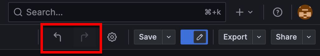 Undo and redo buttons
