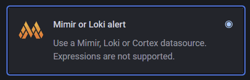 Screenshot of Mimir or Loki alert in Grafana Cloud