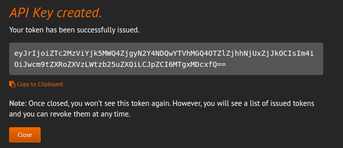 API Key Created API Key Created