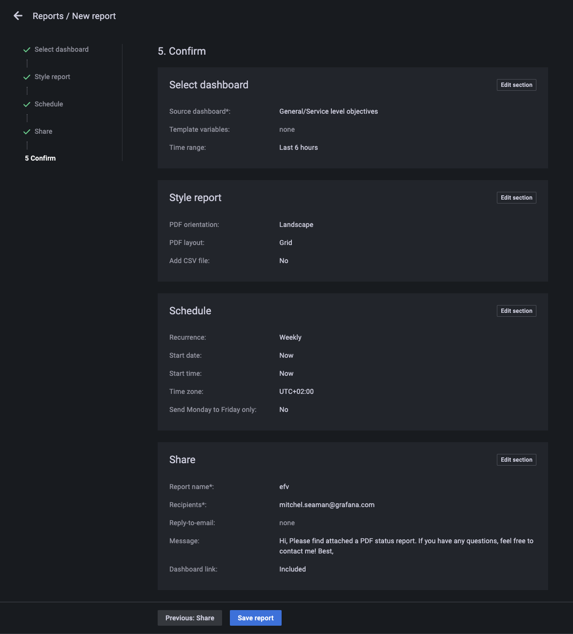 Grafana 8.5: reporting UI Grafana 8.5: reporting UI