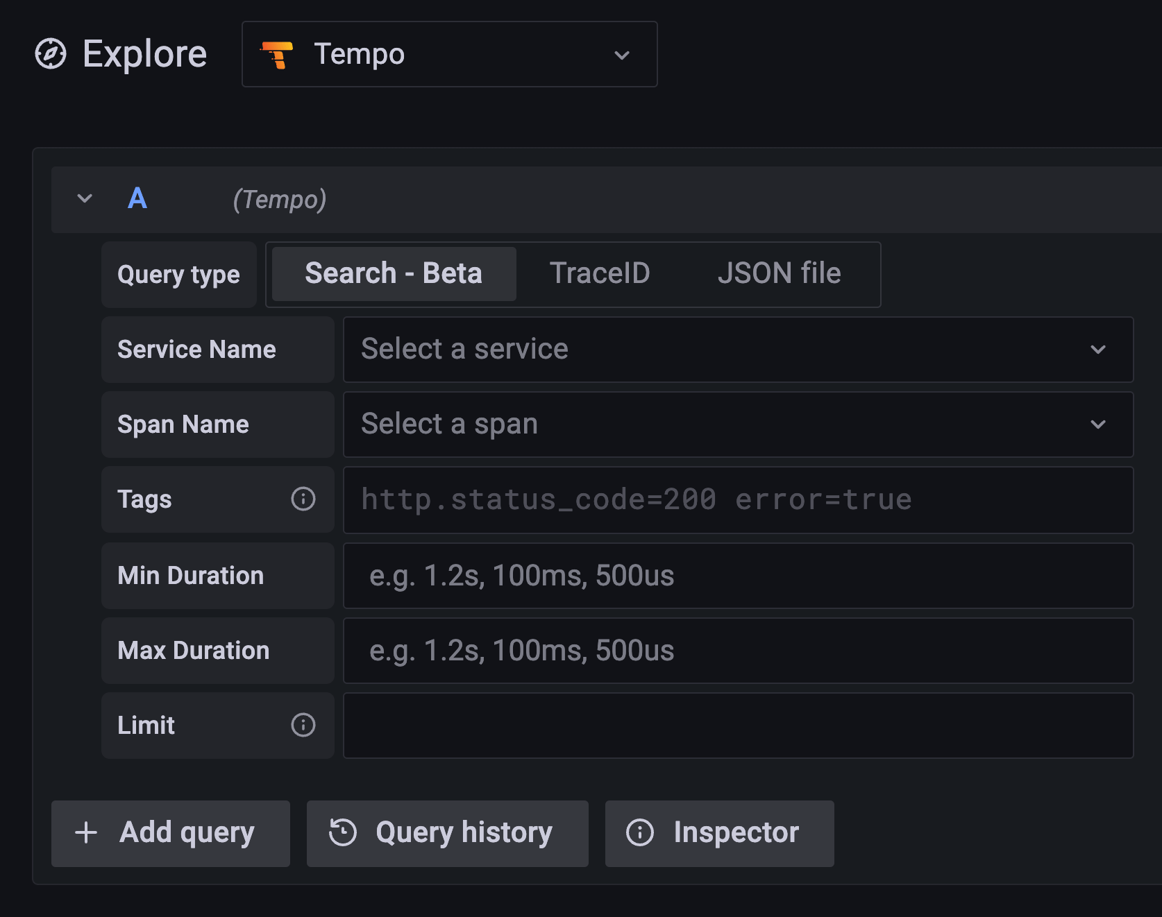 Grafana Tempo 1.3: backend search UI. Grafana Tempo 1.3: backend search UI.