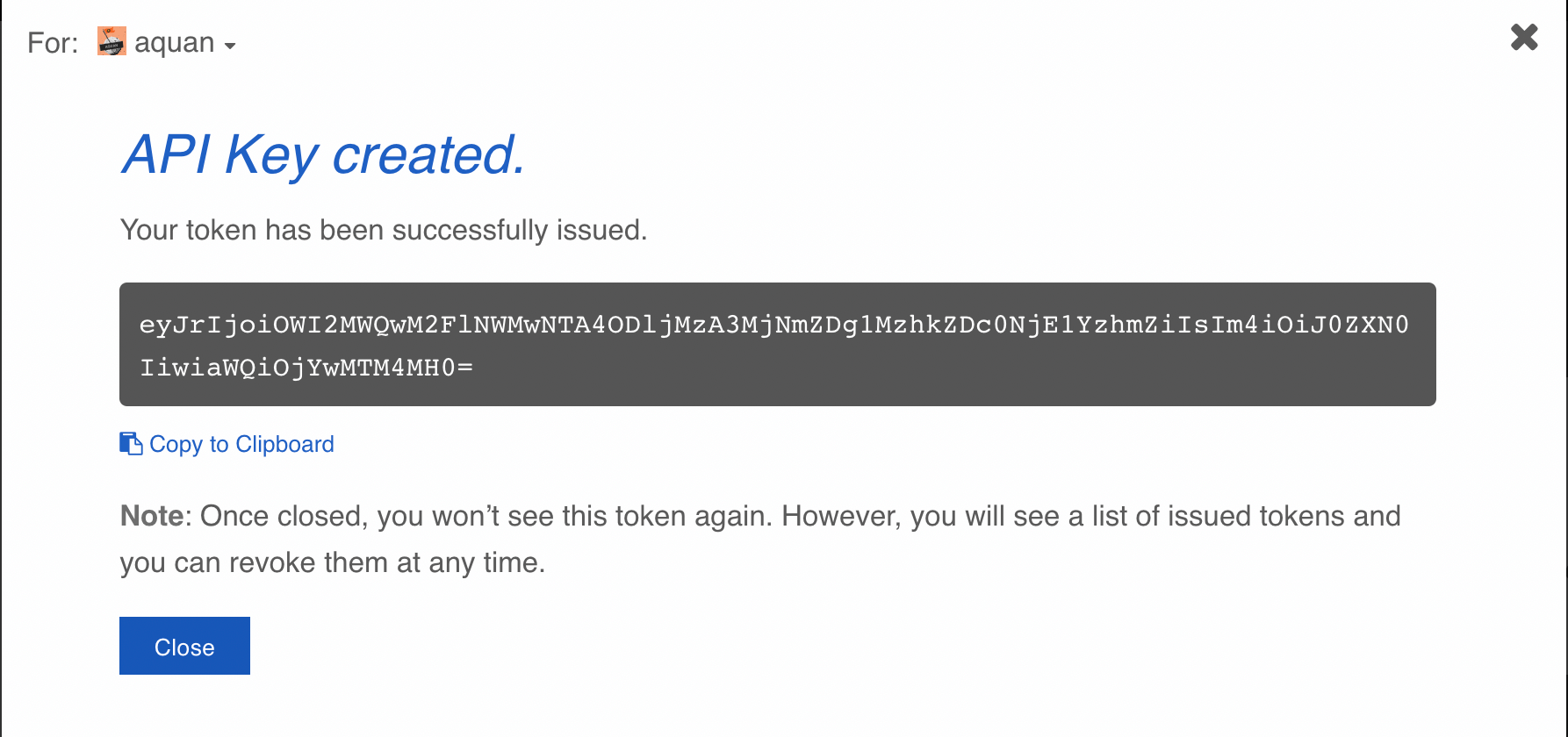 Spring Boot application in Grafana Cloud: API token created UI Spring Boot application in Grafana Cloud: API token created UI