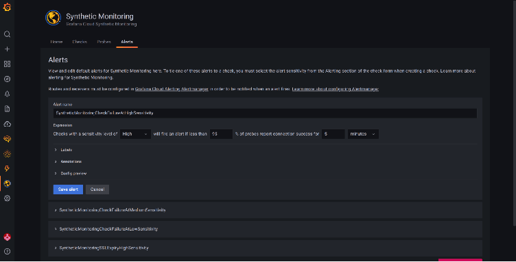 Best practices for alerting on Synthetic Monitoring metrics in Grafana Cloud