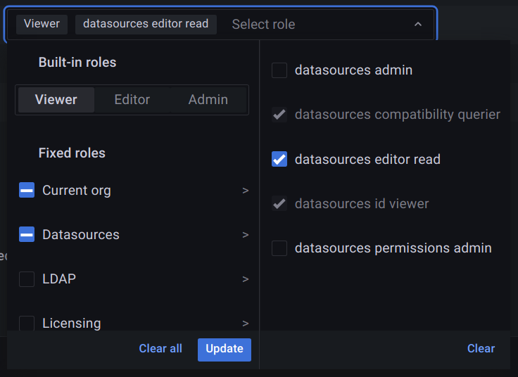 Grafana Enterprise Role Picker Grafana Enterprise Role Picker
