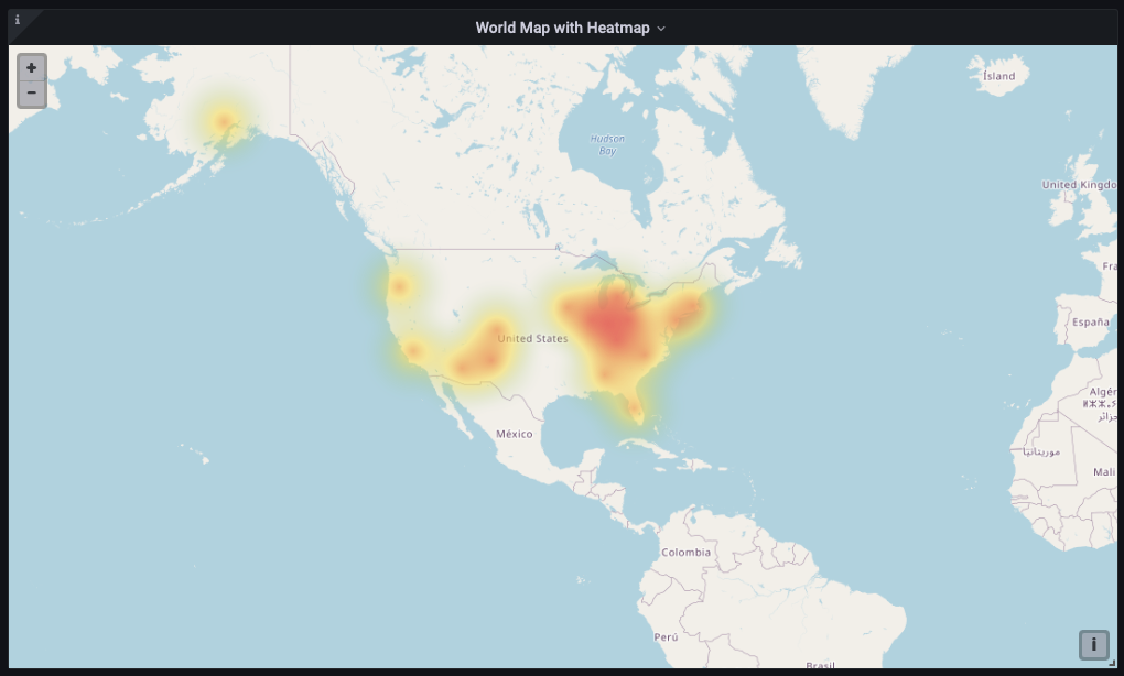 Geomap panel: Heatmap Geomap panel: Heatmap
