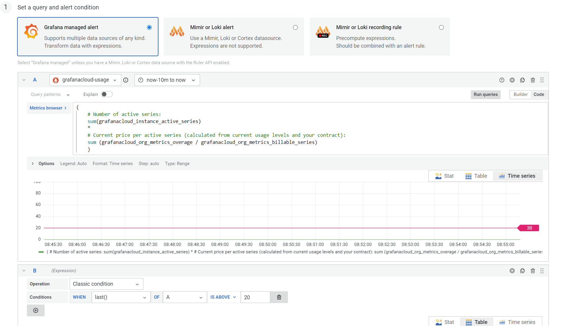 Alert setup Alert setup